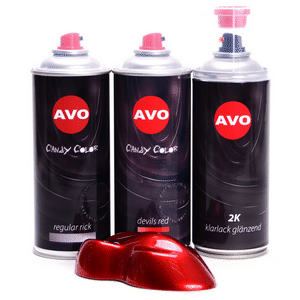 Bild von AVO Effektlack Set Candy Color Devils Red Lasur mit 2K Klarlack