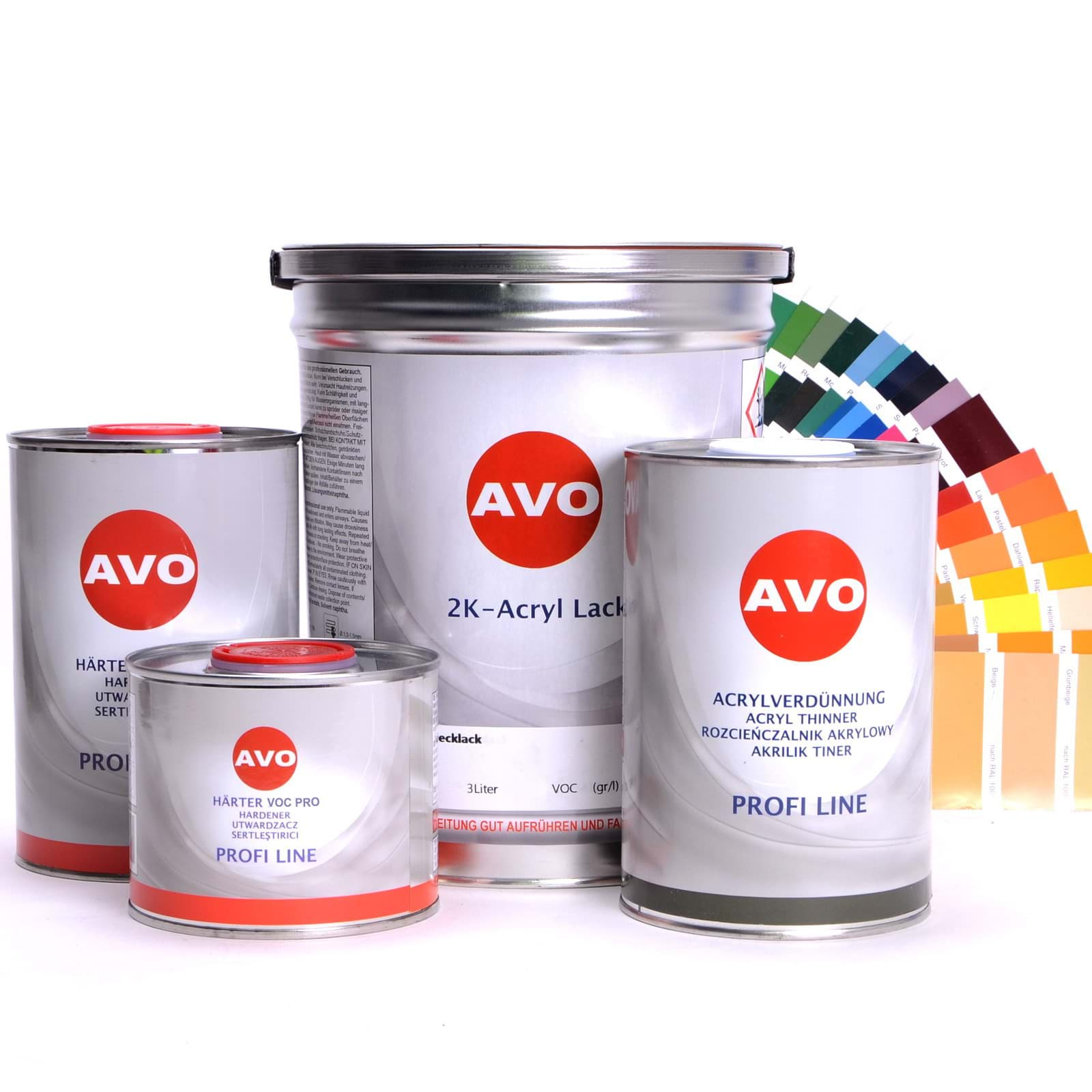 Bild von RAL 3000 - RAL 3031 2K AVO Acryl Autolack hochglänzend  5,5 Liter Set 