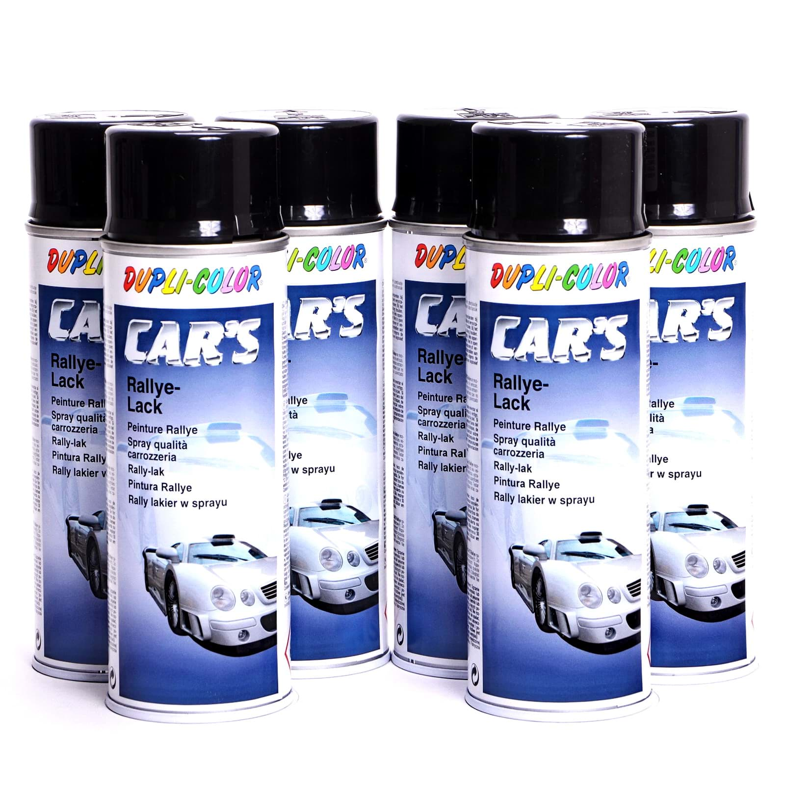 Bild von Duplicolor Cars Lackspray schwarz glänzend 400ml 6er Set