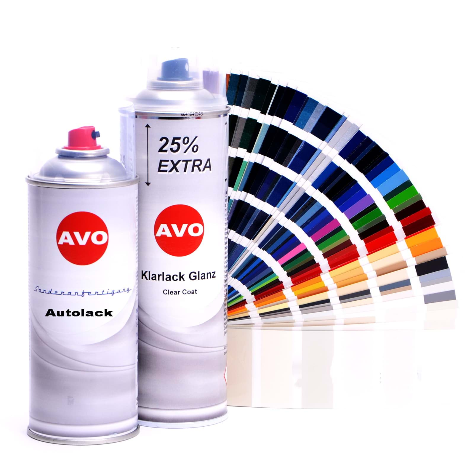 Bild von AVO Autolack Lackspray-Set für Opel 286 Keramikblau metallic 400ml Basislack + 500ml Klarlack