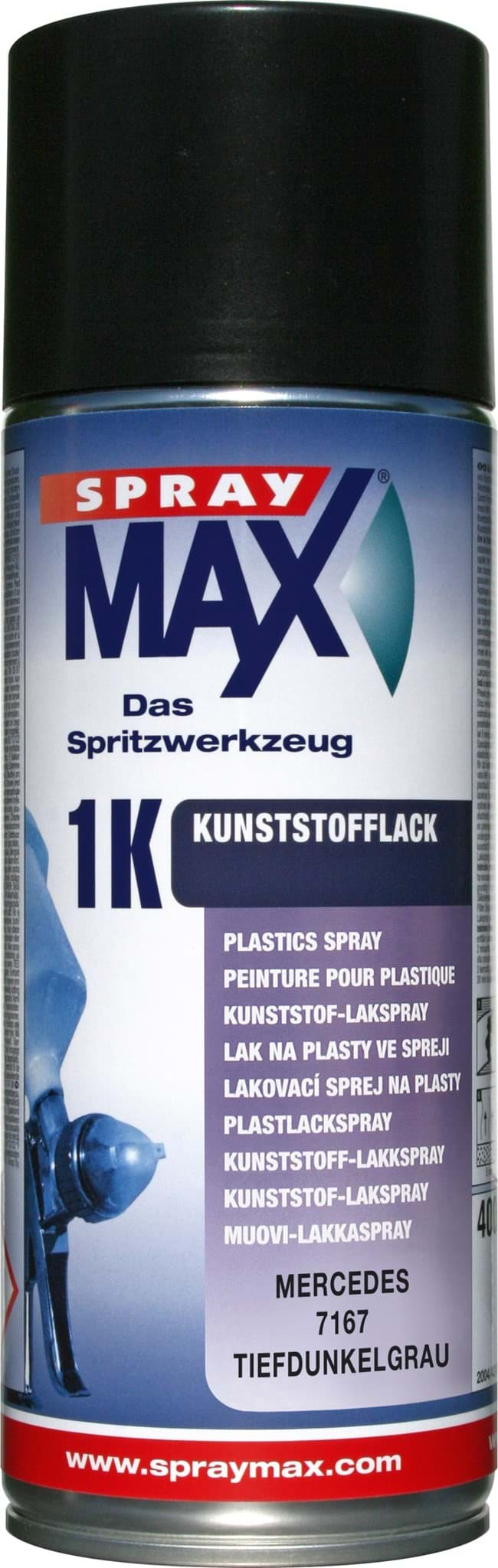 Bild von SprayMax 1K Kunststofflack Mercedes 7167 tiefdunkelgrau