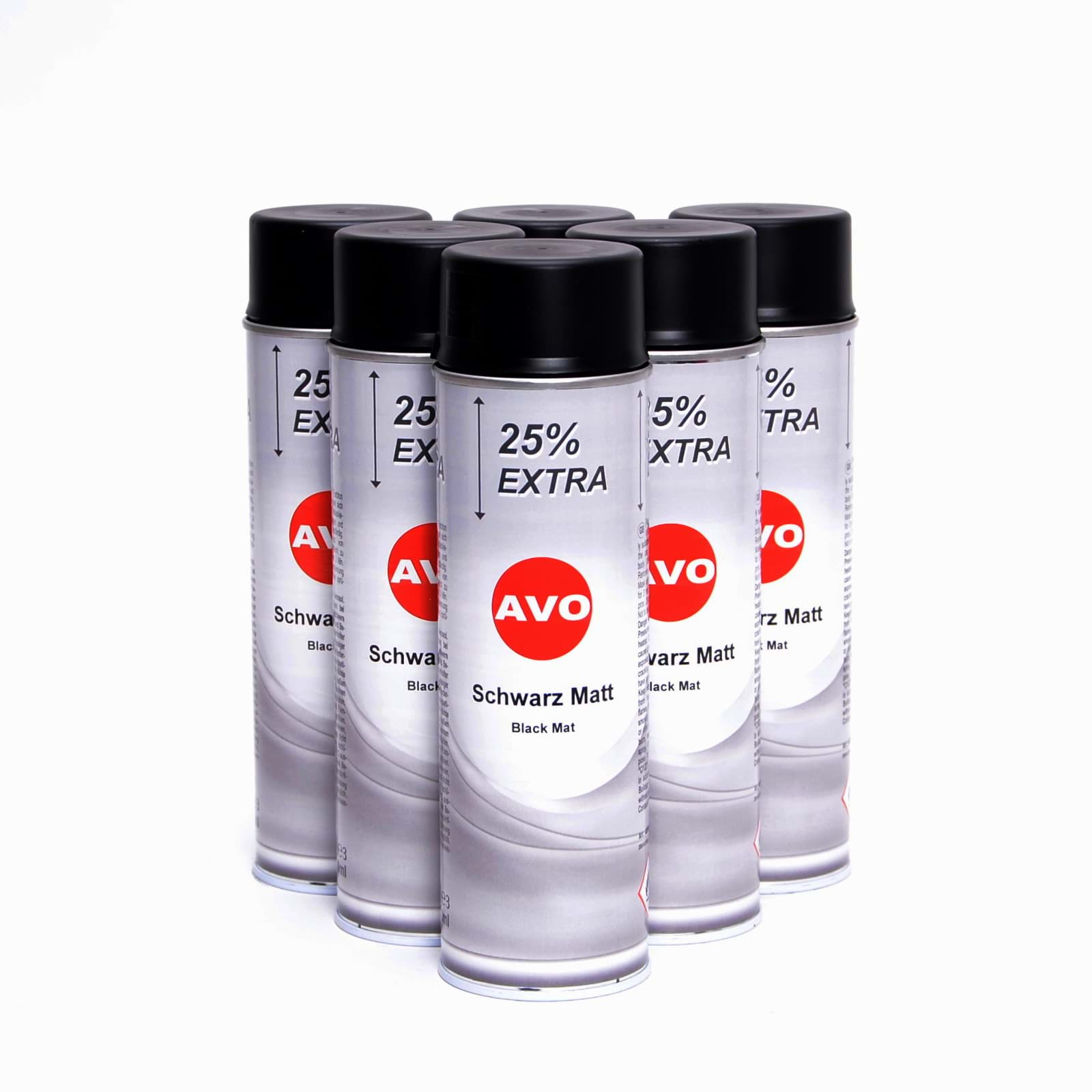 Bild von AVO schwarz matt Lackspray 6 x 500ml