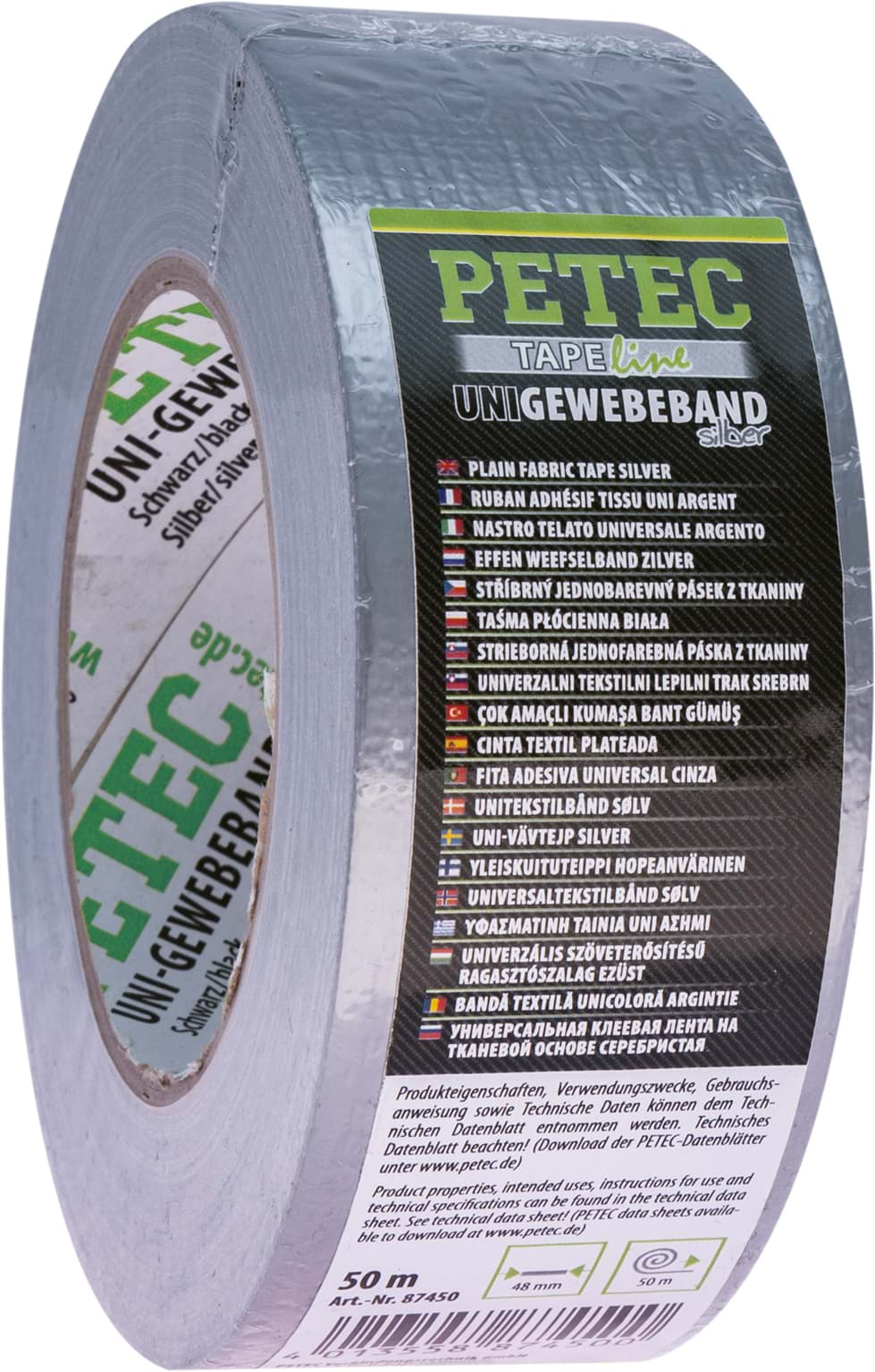 Bild von Petec Uni-Gewebeband silber 48mm x 50m 87450