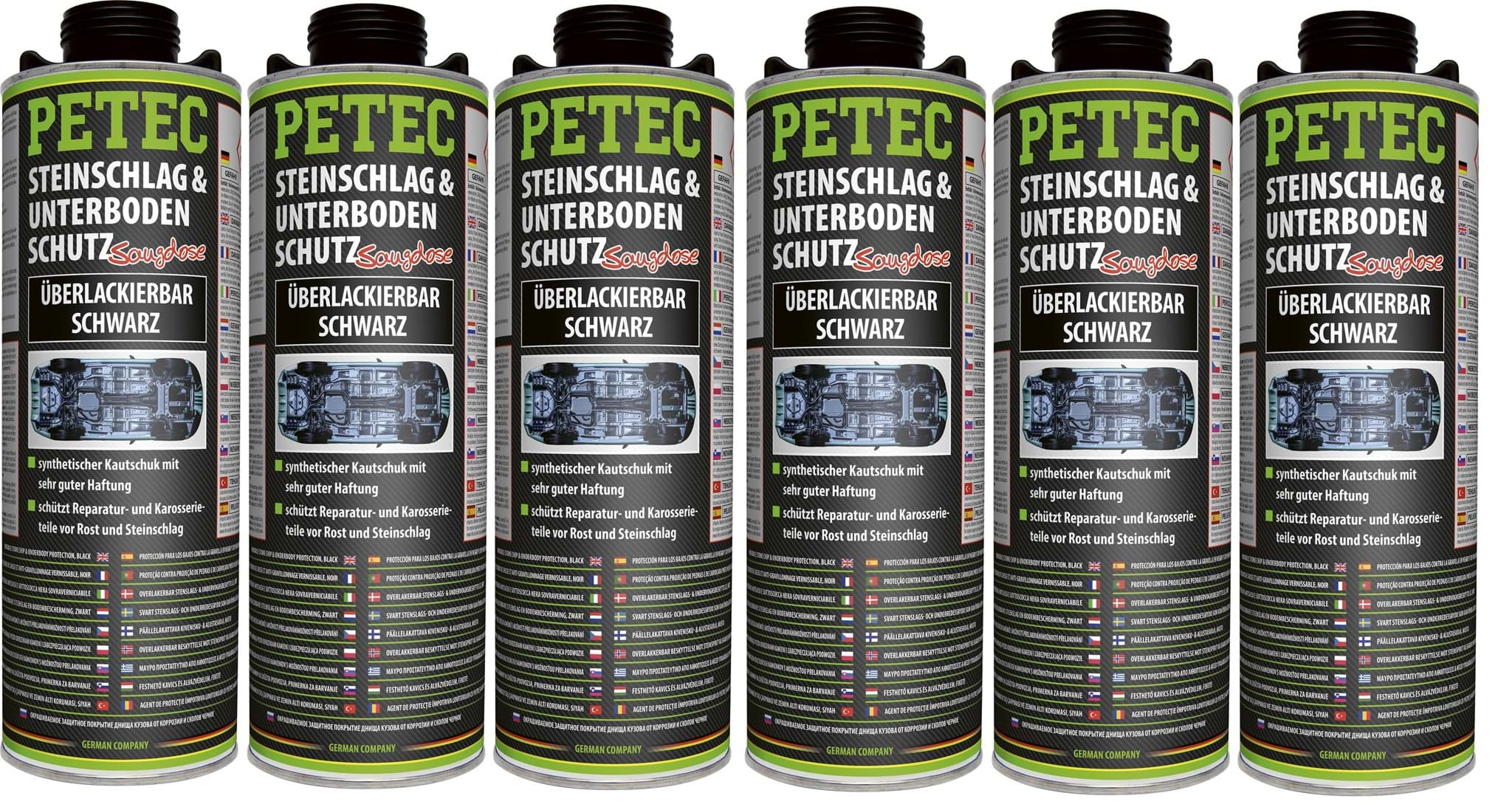 Bild von Petec Steinschlagschutz, Unterbodenschutz schwarz überlackierbar 6 x 1liter 73210