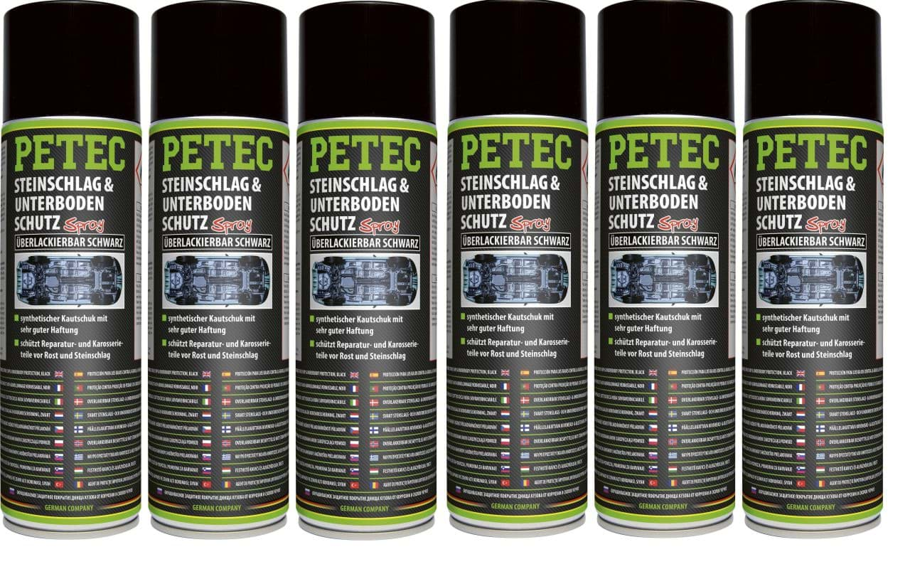 Bild von Petec Unterbodenschutz UBS schwarz überlackierbar 6 x 500ml 73250