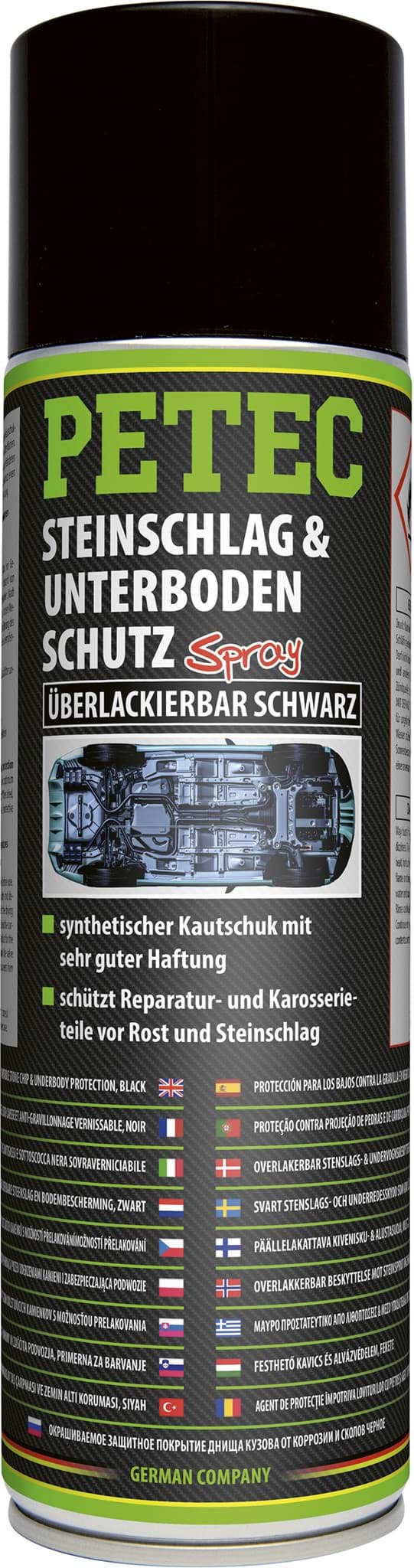 Bild von Petec Steinschlagschutz Unterbodenschutz Spray 500ml UBS schwarz überlackierbar