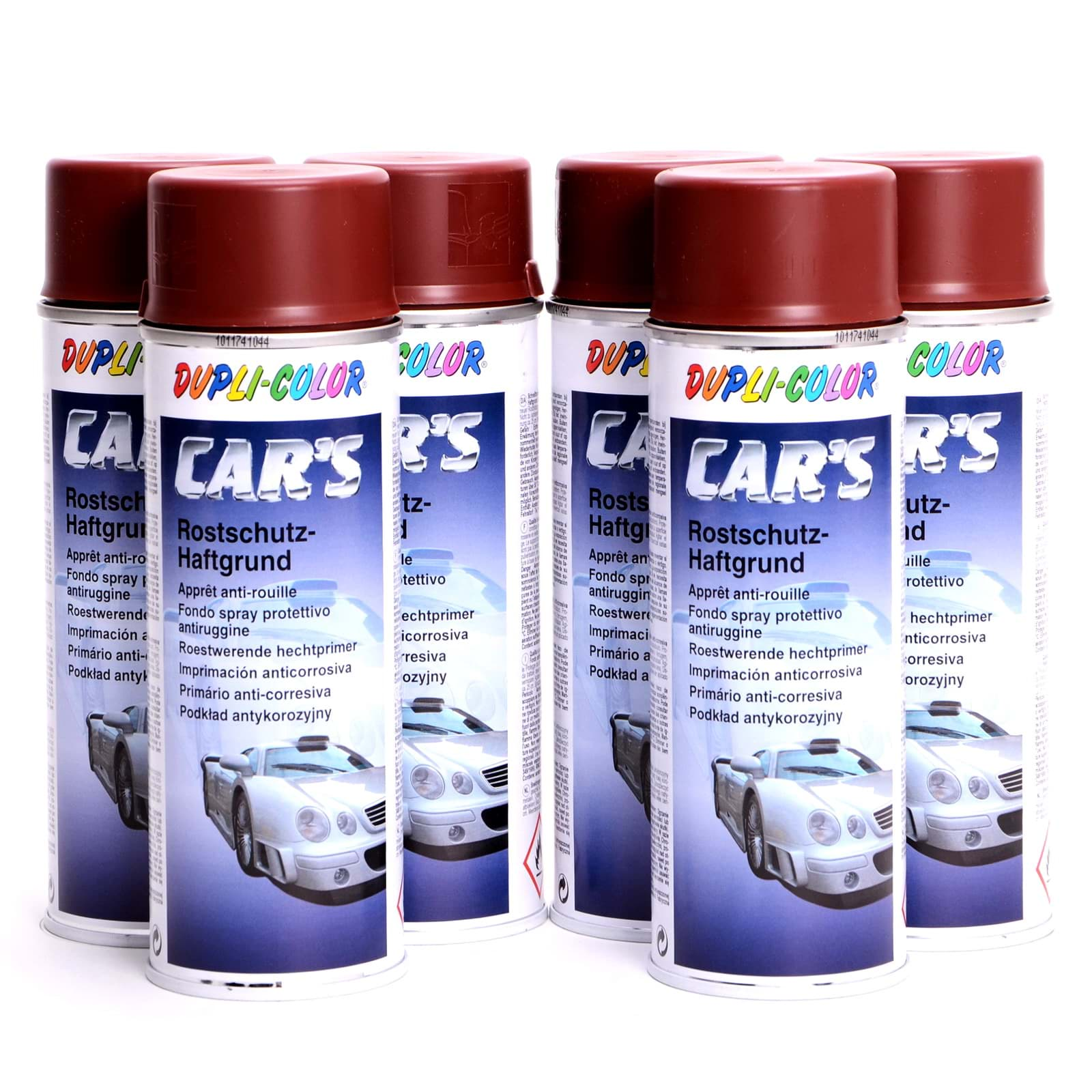 Bild von 6x Duplicolor Cars Lackspray Haftgrund/Rostschutz rotbraun 400ml