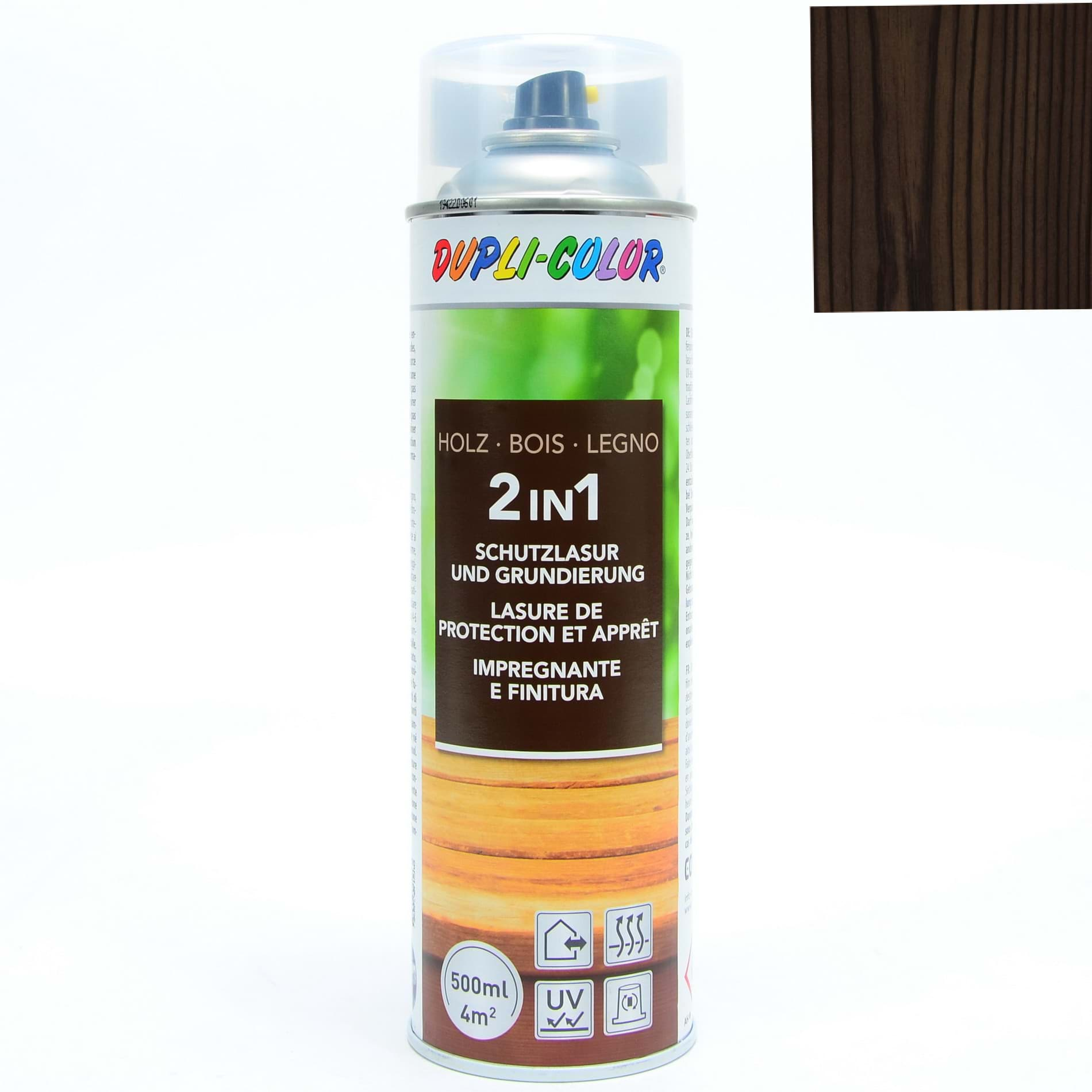 Bild von DUPLI-COLOR Holzschutzlasur 2 in 1 Palisander 500ml 