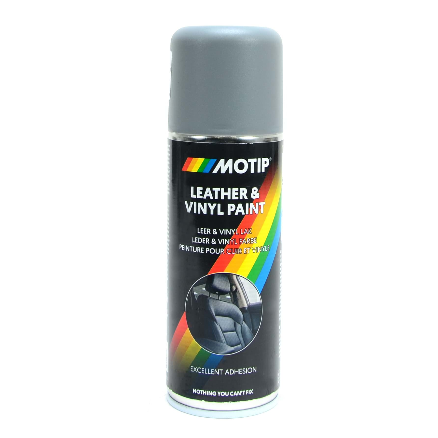 Bild von Motip Leder & Vinyl Farbe Spray grau 200ml