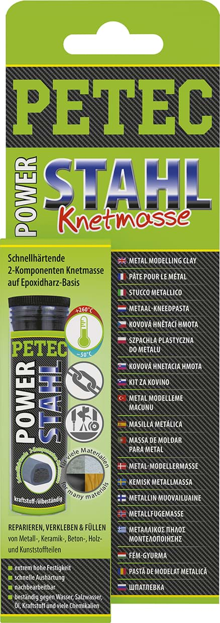 Bild von Petec Power Stahl Schnellhärtende Epoxyd Knetmasse Epoxykitt 97450