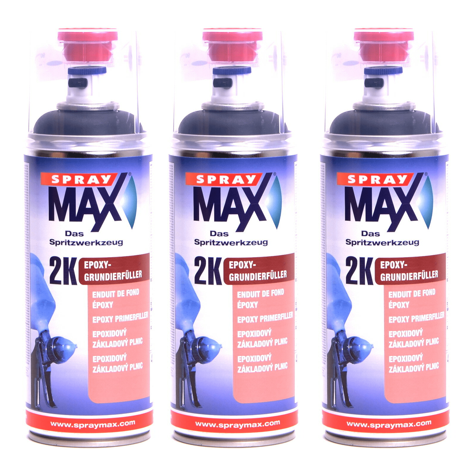 SprayMax 2K Epoxy-Grundierfüller schwarz Spray 3 x  400ml