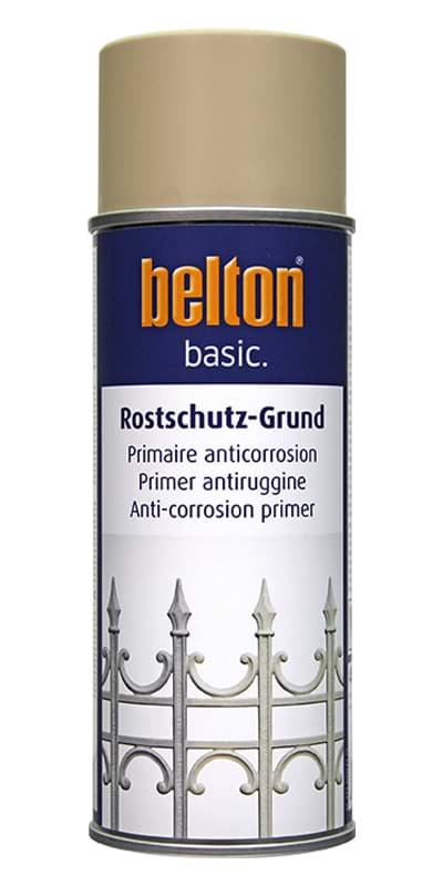 belton Basic Rostschutz-Grundierung 323504 – 400 ml Beige Korrosionsschutz-Primer für Metall & Aluminium