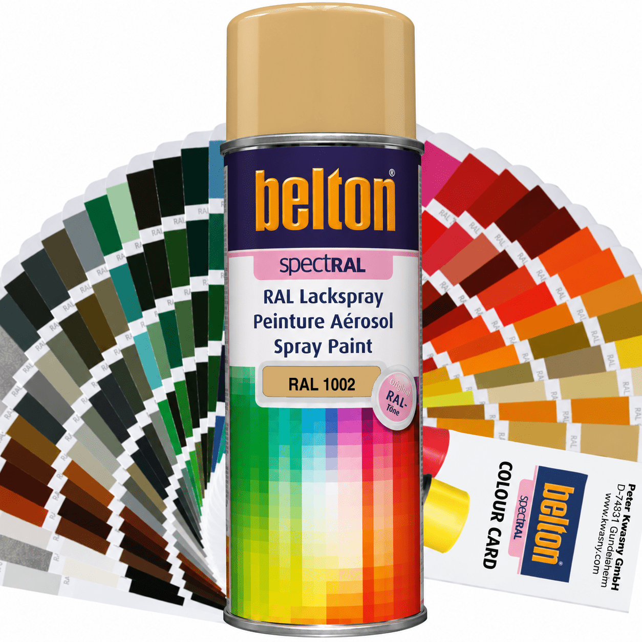 belton SpectRAL Lackspray RAL 1002 Sandgelb hochglänzend 324003 – 400 ml RAL-Farbspray für Innen & Außen