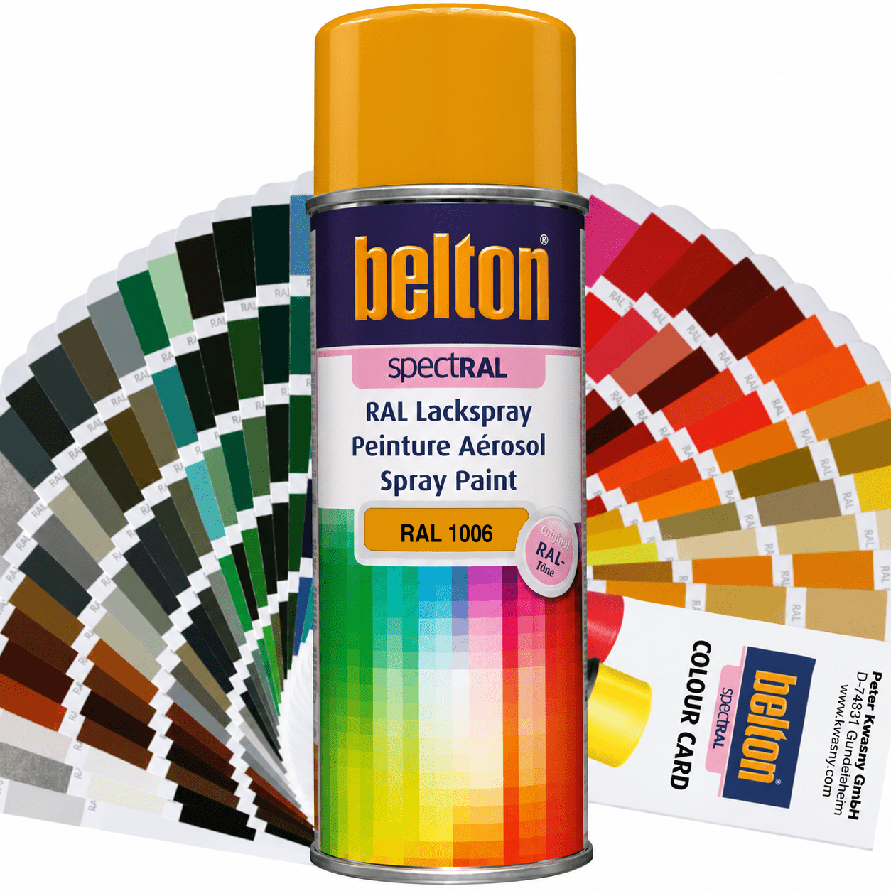 belton SpectRAL Lackspray RAL 1006 Maisgelb hochglänzend 324007 – 400 ml RAL-Farbspray für Innen & Außen