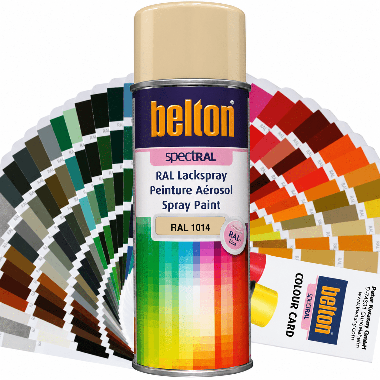 belton SpectRAL Lackspray RAL 1014 Elfenbein hochglänzend 324012 – 400 ml RAL-Farbspray für Innen & Außen