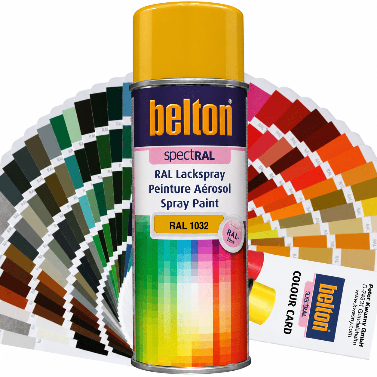 belton SpectRAL Lackspray RAL 1032 Ginstergelb hochglänzend 324025 – 400 ml RAL-Farbspray für Innen & Außen