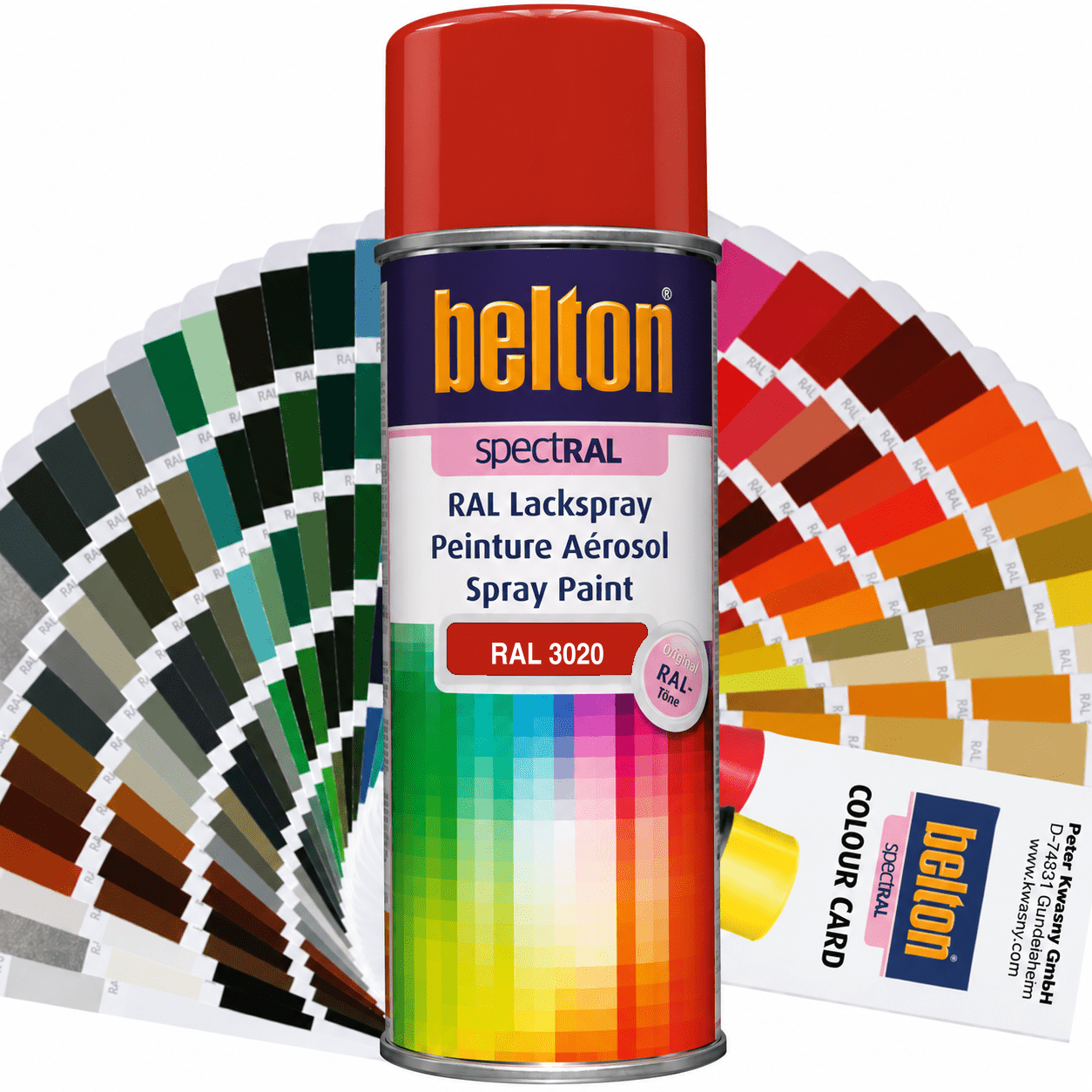 belton SpectRAL Lackspray RAL 3020 Verkehrsrot hochglänzend 324056 – 400 ml RAL-Farbspray für Innen & Außen