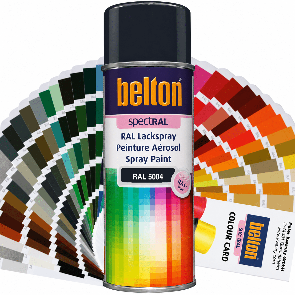 belton SpectRAL Lackspray RAL 5004 Schwarzblau hochglänzend 324076 – 400 ml RAL-Farbspray für Innen & Außen