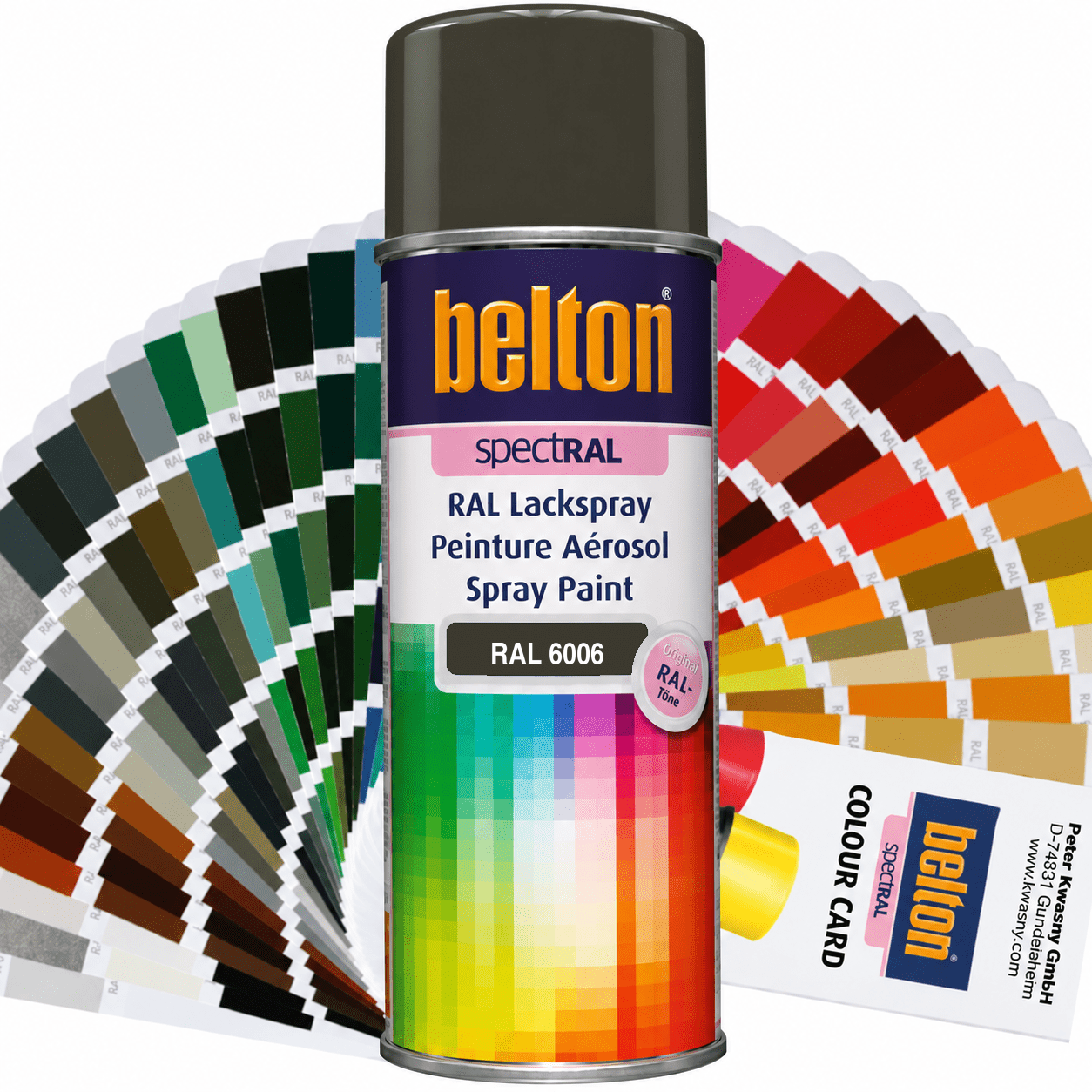 belton SpectRAL Lackspray RAL 6006 Grauoliv hochglänzend 324101 – 400 ml RAL-Farbspray für Innen & Außen