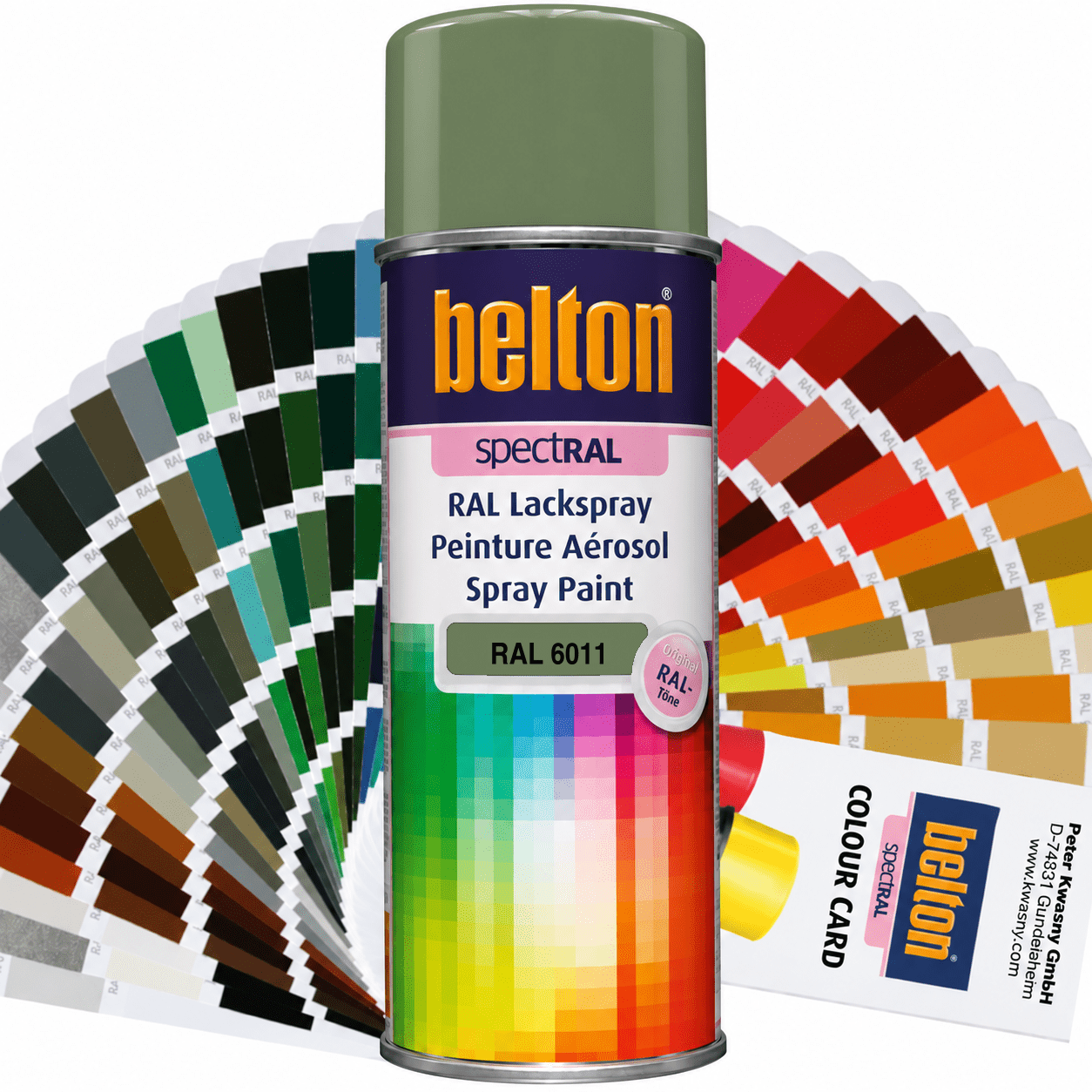 belton SpectRAL Lackspray RAL 6011 Resedagrün seidenglänzend 324308 – 400 ml RAL-Farbspray für Innen & Außen