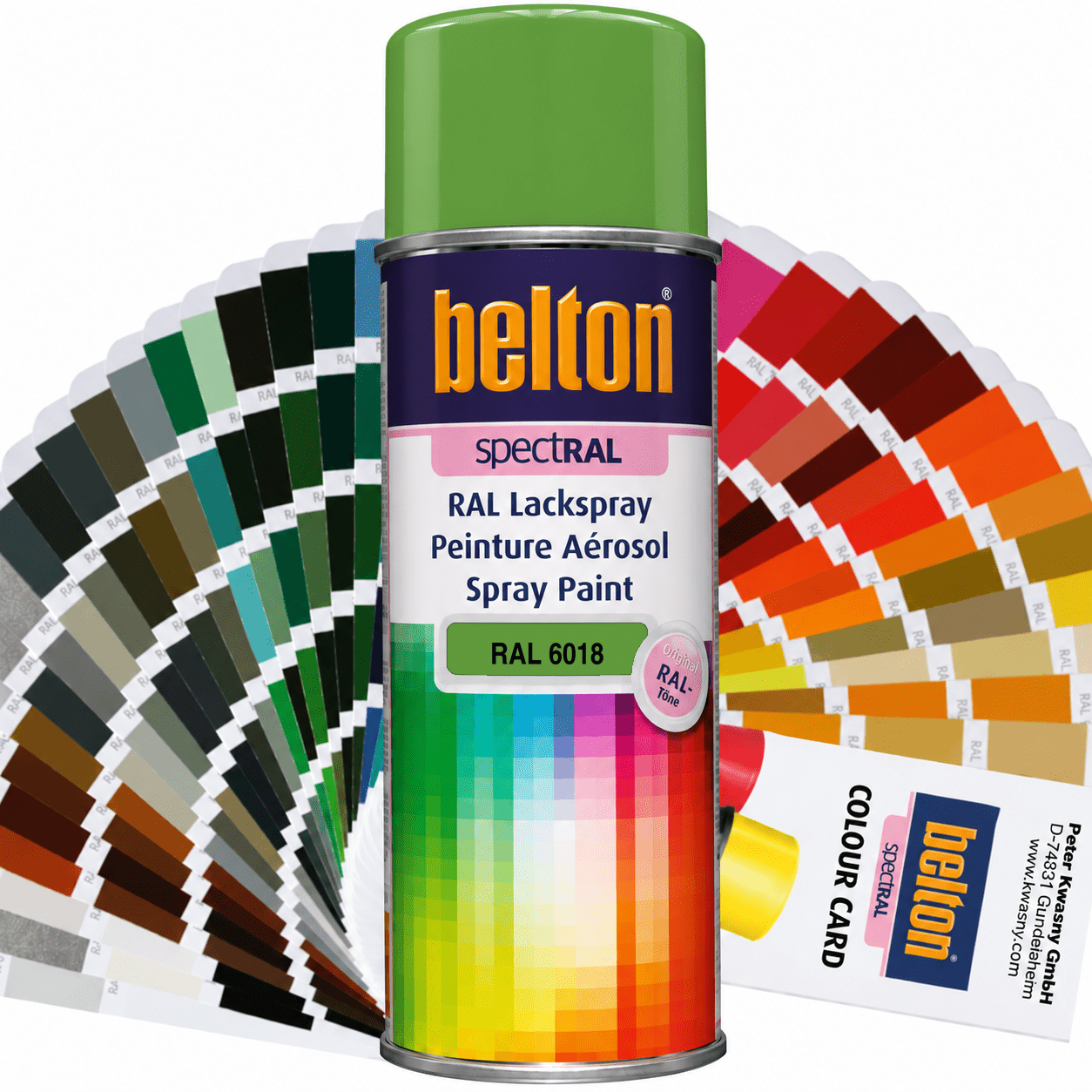 belton SpectRAL Lackspray RAL 6018 Gelbgrün hochglänzend 324113 – 400 ml RAL-Farbspray für Innen & Außen