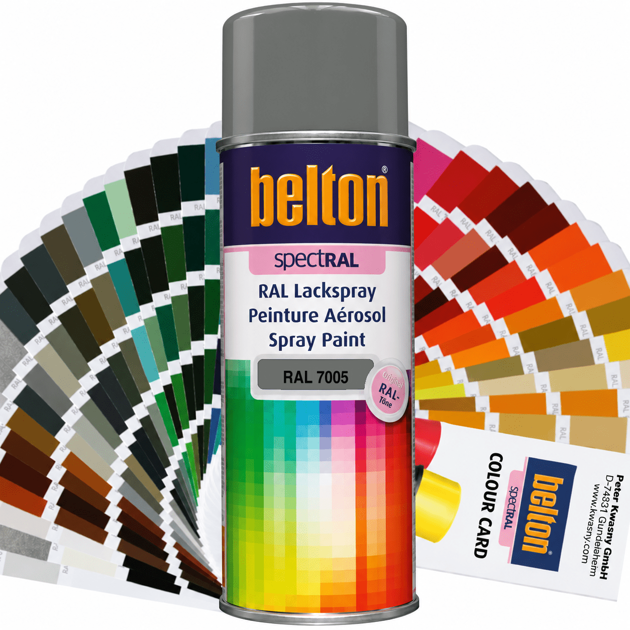 belton SpectRAL Lackspray RAL 7005 Mausgrau hochglänzend 324209 – 400 ml RAL-Farbspray für Innen & Außen