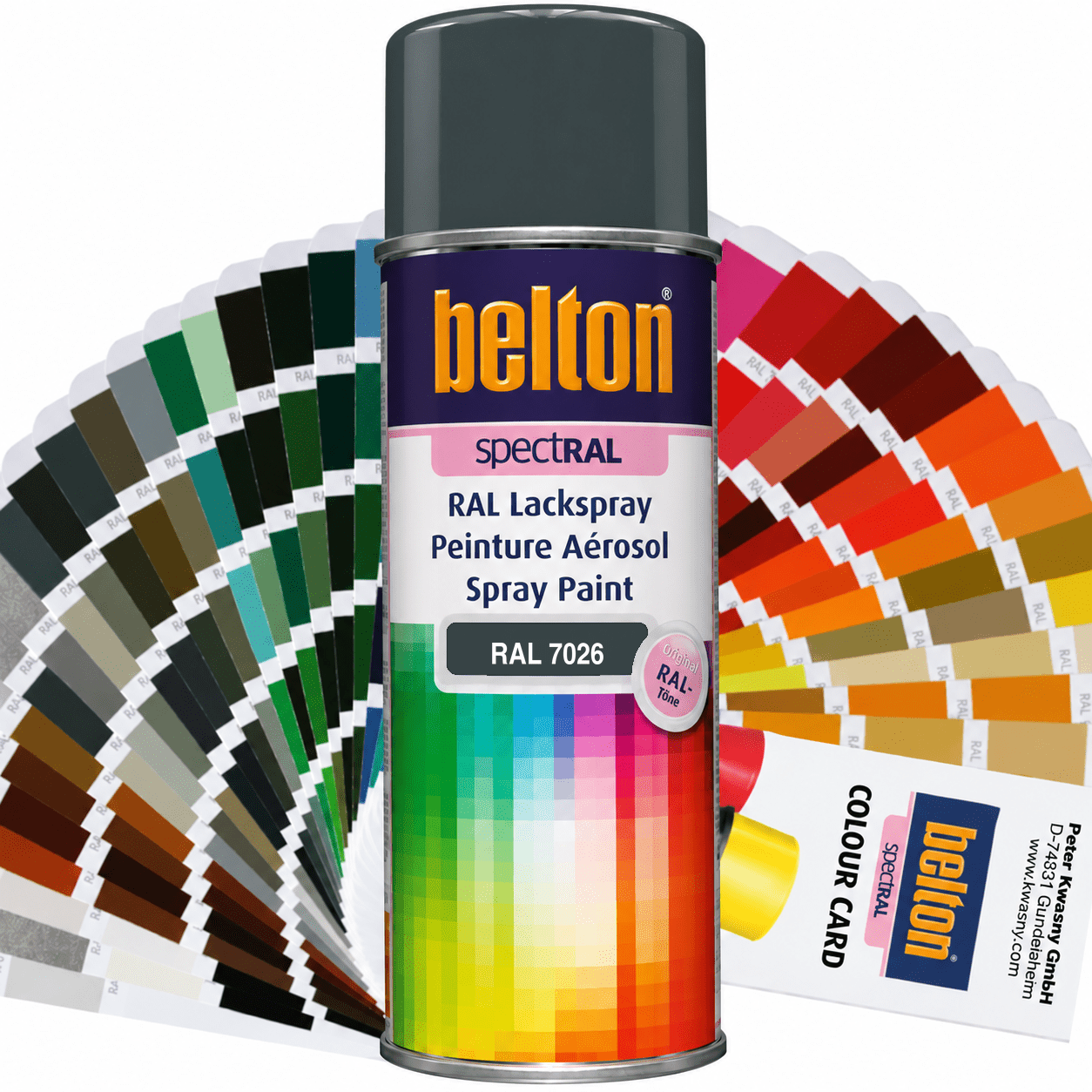 belton SpectRAL Lackspray RAL 7026 Granitgrau hochglänzend 324146 – 400 ml RAL-Farbspray für Innen & Außen