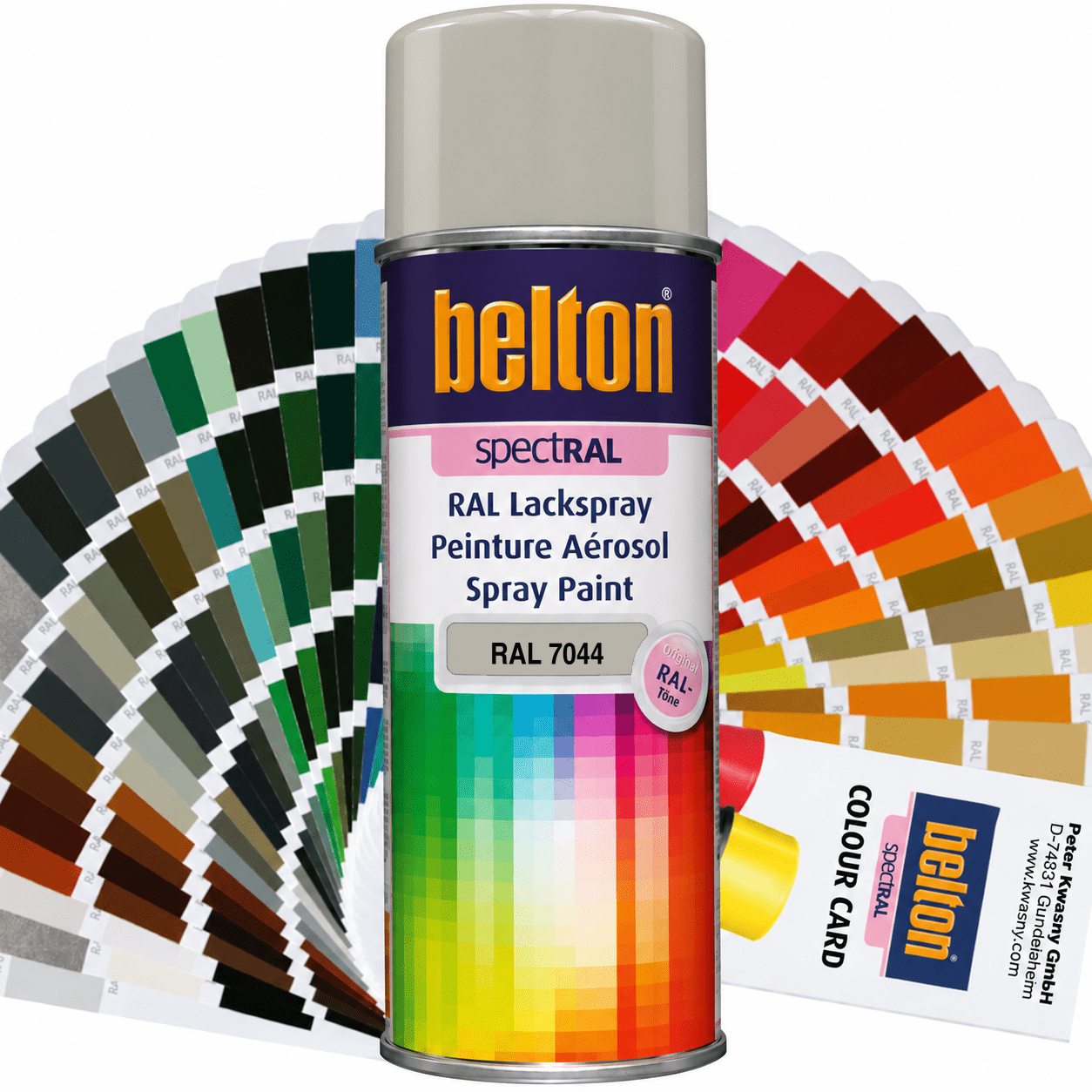 belton SpectRAL Lackspray RAL 7044 Seidengrau hochglänzend 324160 – 400 ml RAL-Farbspray für Innen & Außen