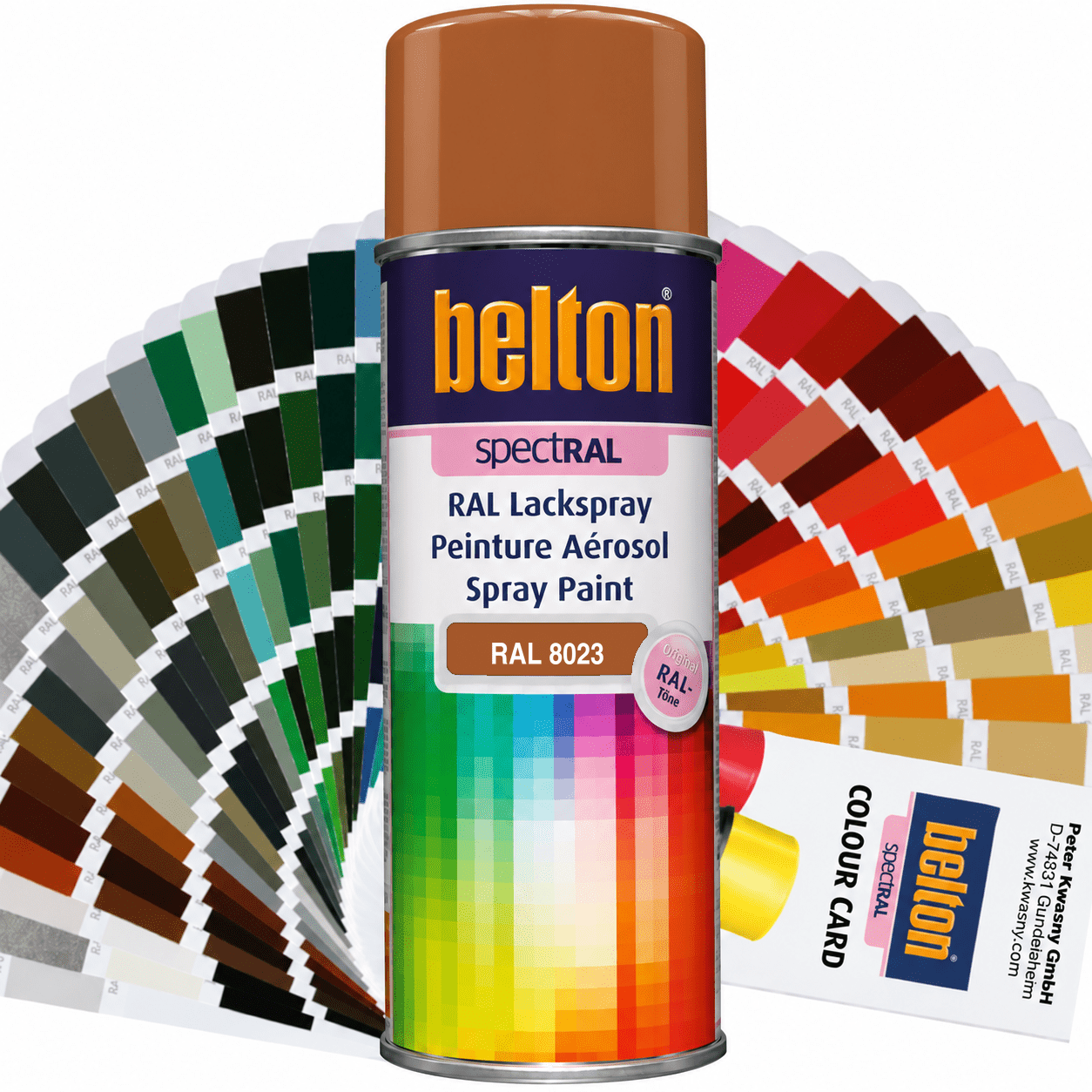 belton SpectRAL Lackspray RAL 8023 Orangebraun hochglänzend 324179 – 400 ml RAL-Farbspray für Innen & Außen