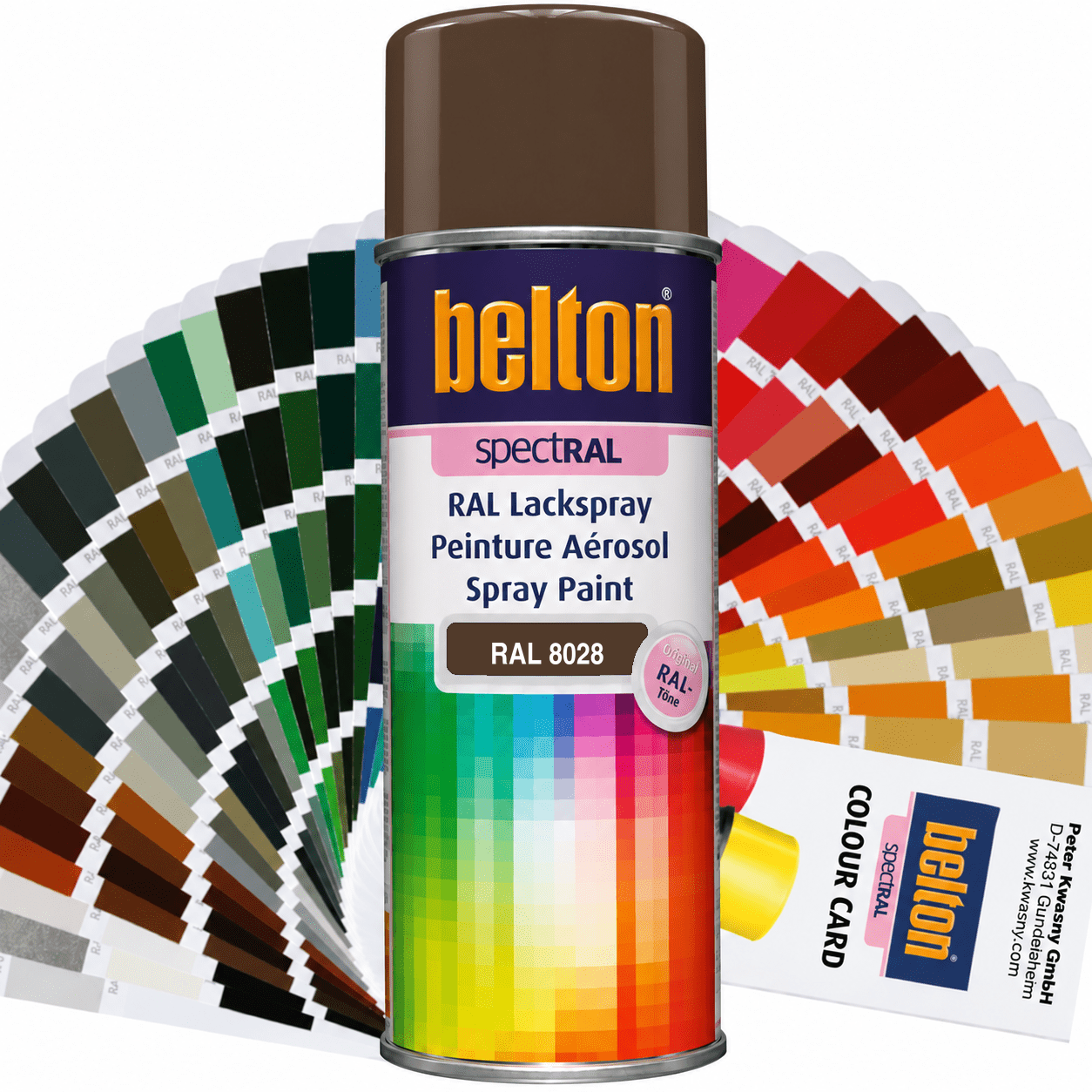 belton SpectRAL Lackspray RAL 8028 Terrabraun hochglänzend 324182 – 400 ml RAL-Farbspray für Innen & Außen